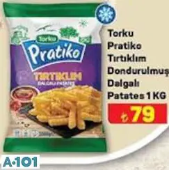 TORKU PRATİKO TIRTIKLIM DONDURULMUŞ DALGALI PATATES 1 KG